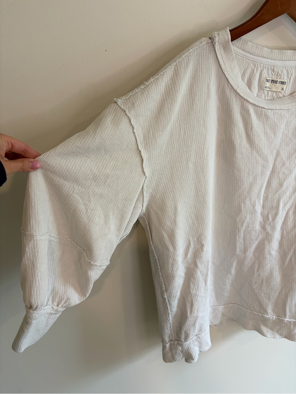 We The Free Total Eclipse Tee Size XL Ivory Oversized Pullover - Picture 9 of 14